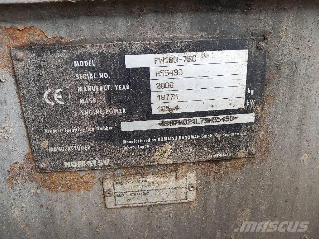 Komatsu PW 180-7EO Kolesové rýpadlá