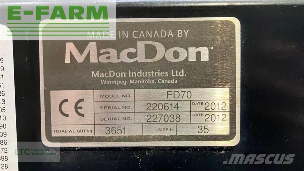  fd70 Príslušenstvo a náhradné diely ku kombajnom