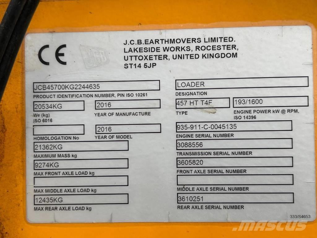 JCB 457 HT Kolesové nakladače
