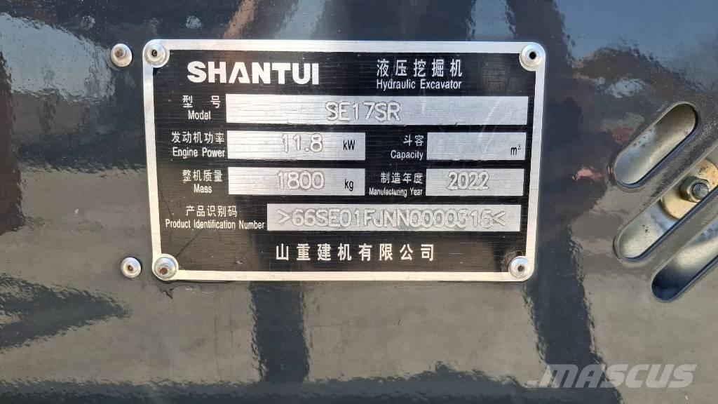 Shantui SE 17 SR Mini rýpadlá < 7t