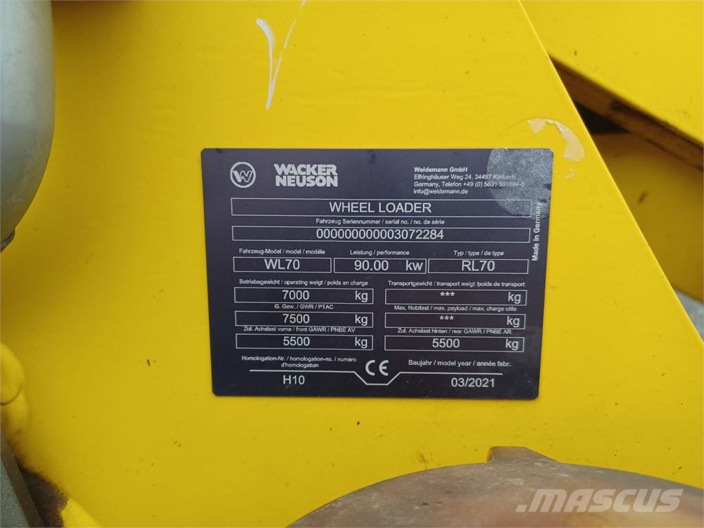 Weidemann WL70 Kolesové nakladače