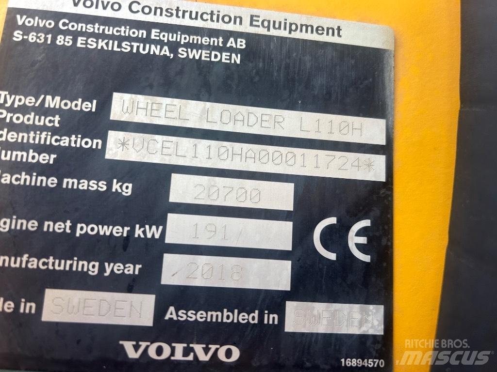 Volvo L110H L/Boom Kolesové nakladače