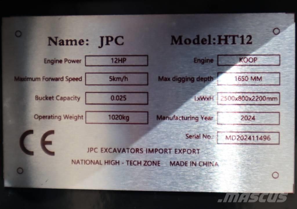 JPC HT 12 Mini rýpadlá < 7t