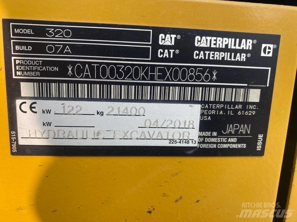 CAT 320 Pásové rýpadlá