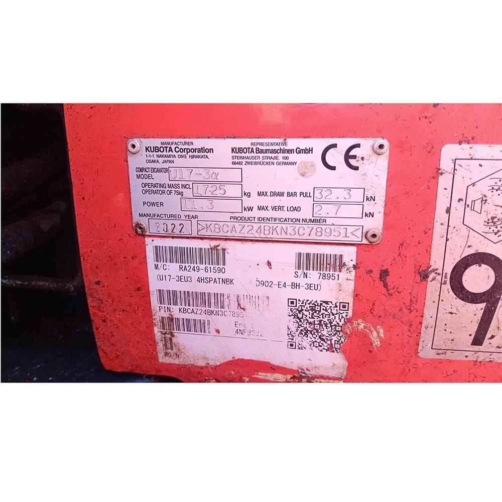 Kubota U17-3a Mini rýpadlá < 7t