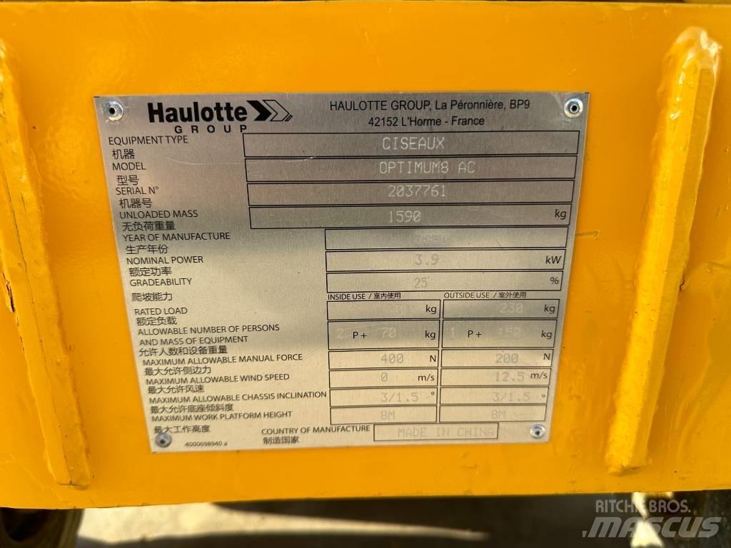 Haulotte OPTIMUM 8 Nožnicové zdvíhacie plošiny