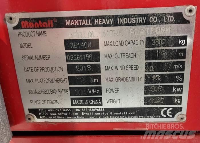 Mantall XE140W Nožnicové zdvíhacie plošiny
