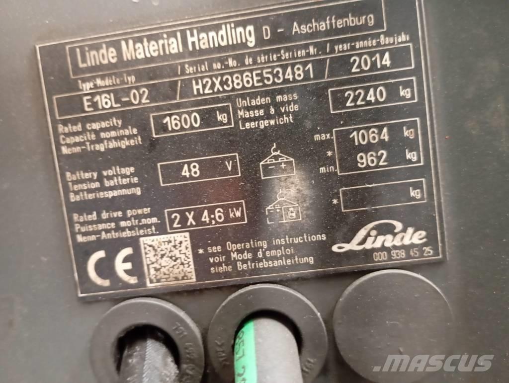 Linde E 16 Akumulátorové vozíky