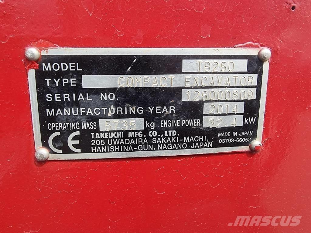 Takeuchi TB 260 Mini rýpadlá < 7t