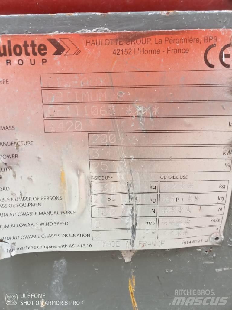 Haulotte Optimum  8 Nožnicové zdvíhacie plošiny