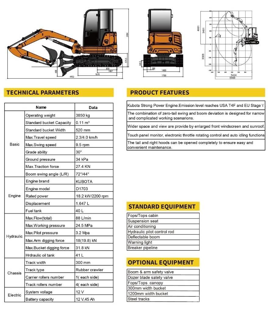 Lonking CDM6035 Mini rýpadlá < 7t
