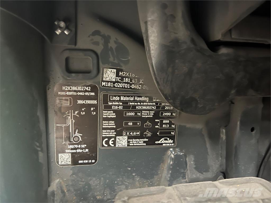 Linde E16-02 Akumulátorové vozíky