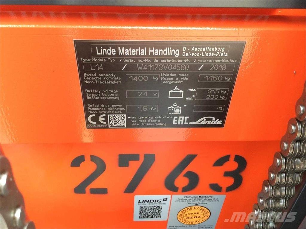 Linde L14I Samohybné vozíky