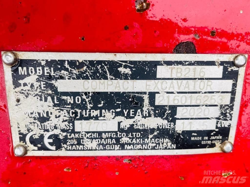 Takeuchi TB 216 Mini rýpadlá < 7t