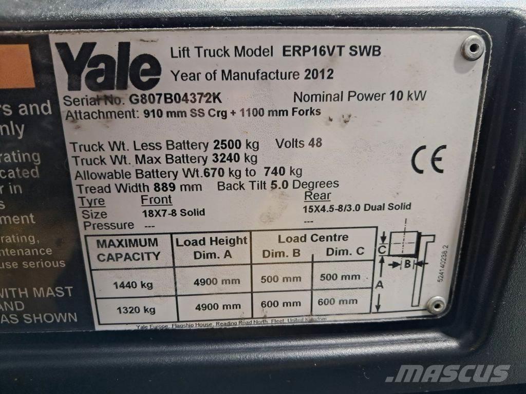 Yale ERP16VT SWB Akumulátorové vozíky