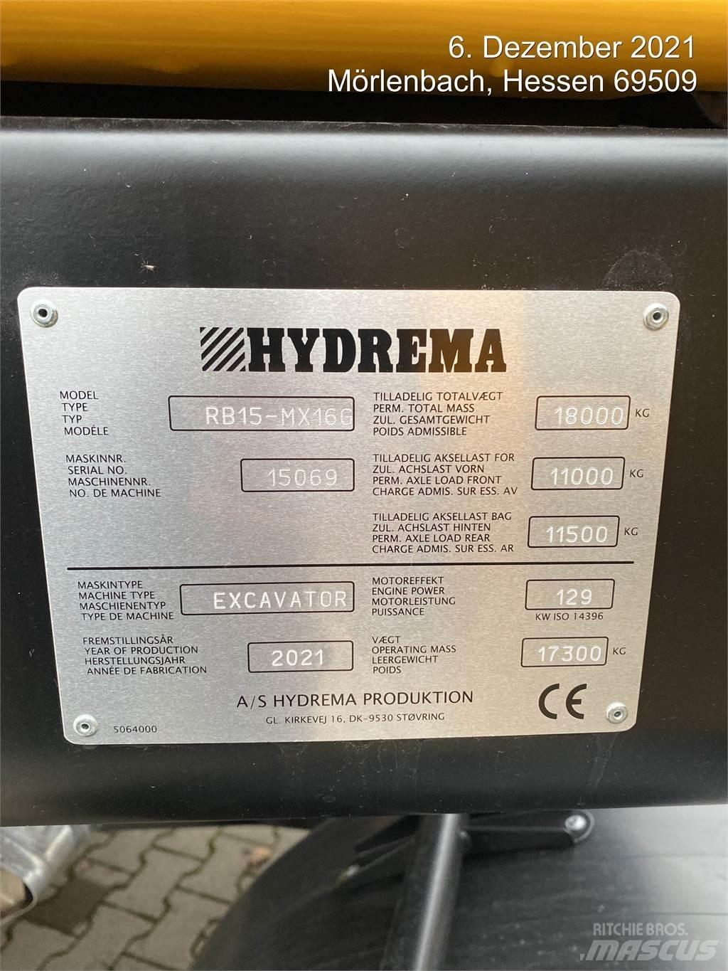Hydrema MX16G Kolesové rýpadlá
