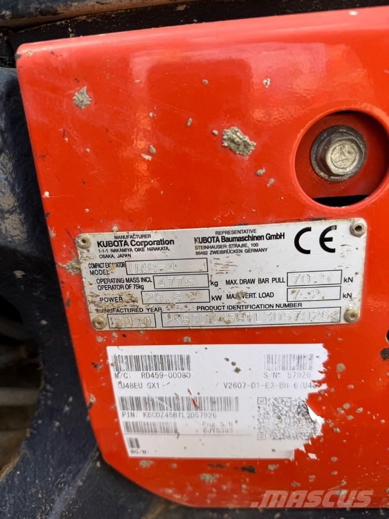 Kubota U 48 Mini rýpadlá < 7t