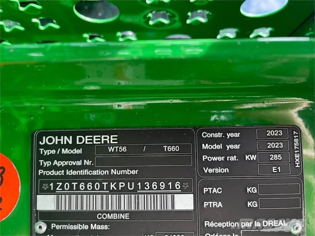 John Deere T660 Kombinované zberacie stroje