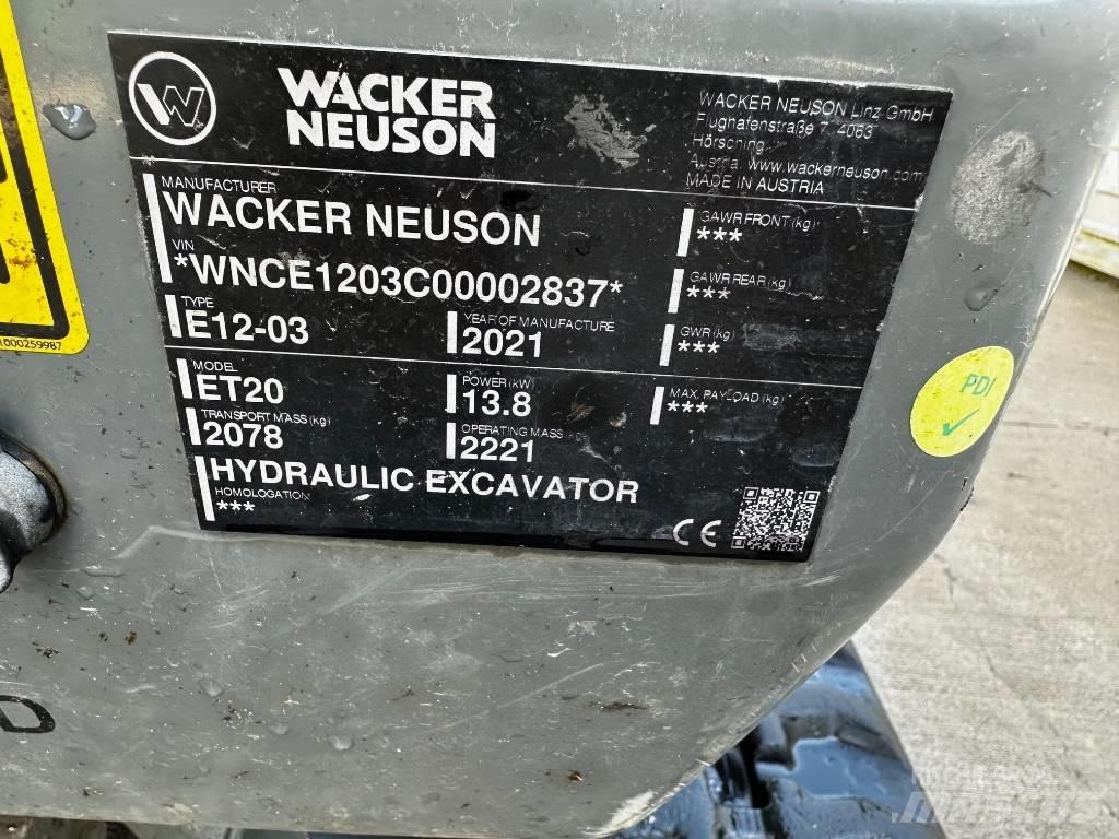 Wacker Neuson ET 20 Mini rýpadlá < 7t