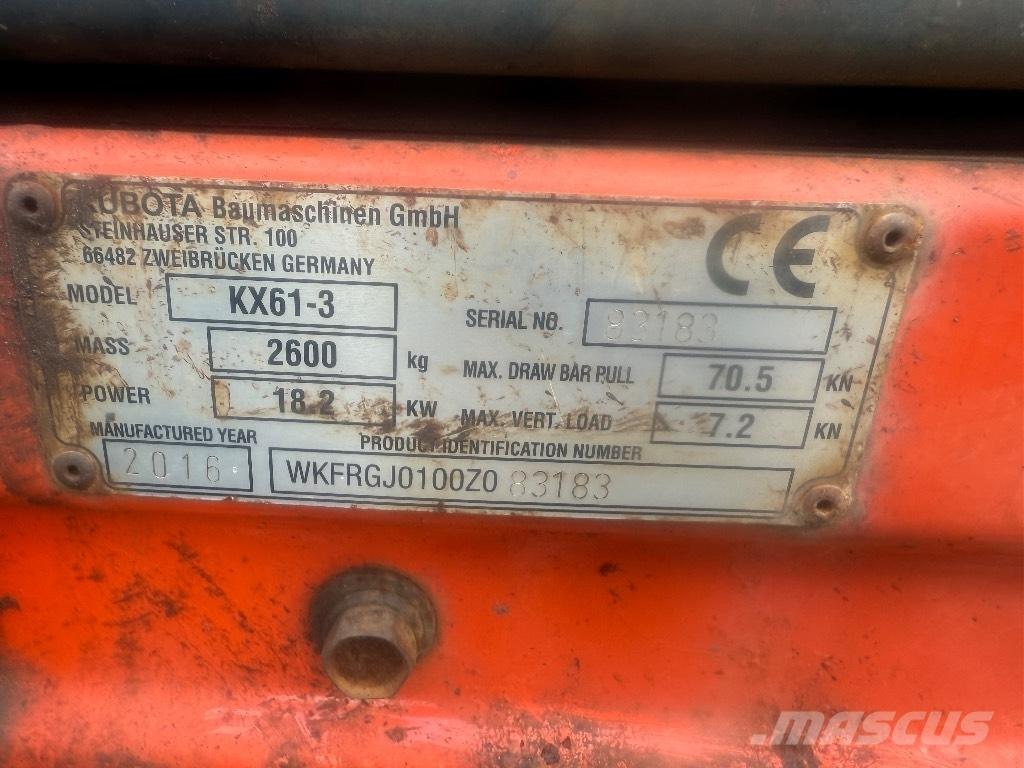 Kubota KX 61-3 Mini rýpadlá < 7t