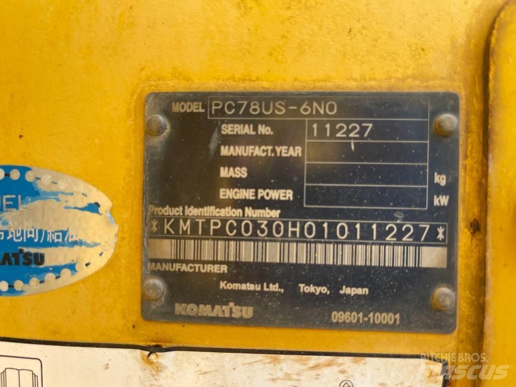 Komatsu PC78US-6N0 Pásové rýpadlá