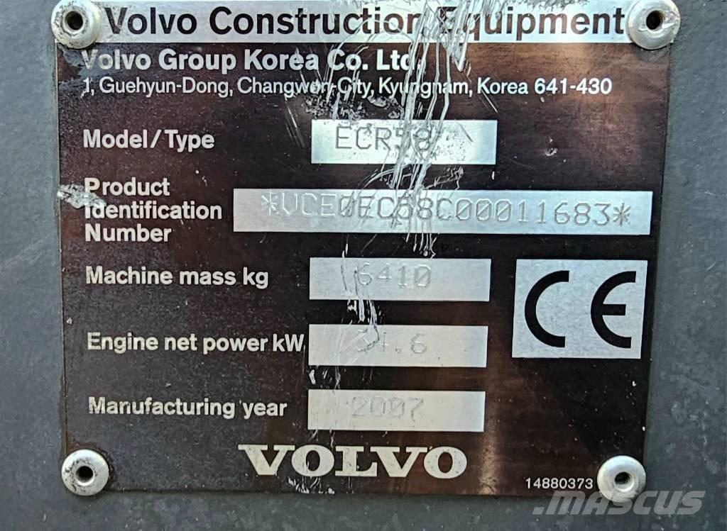 Volvo ECR 58 plus Midi rýpadlá 7 t - 12 t