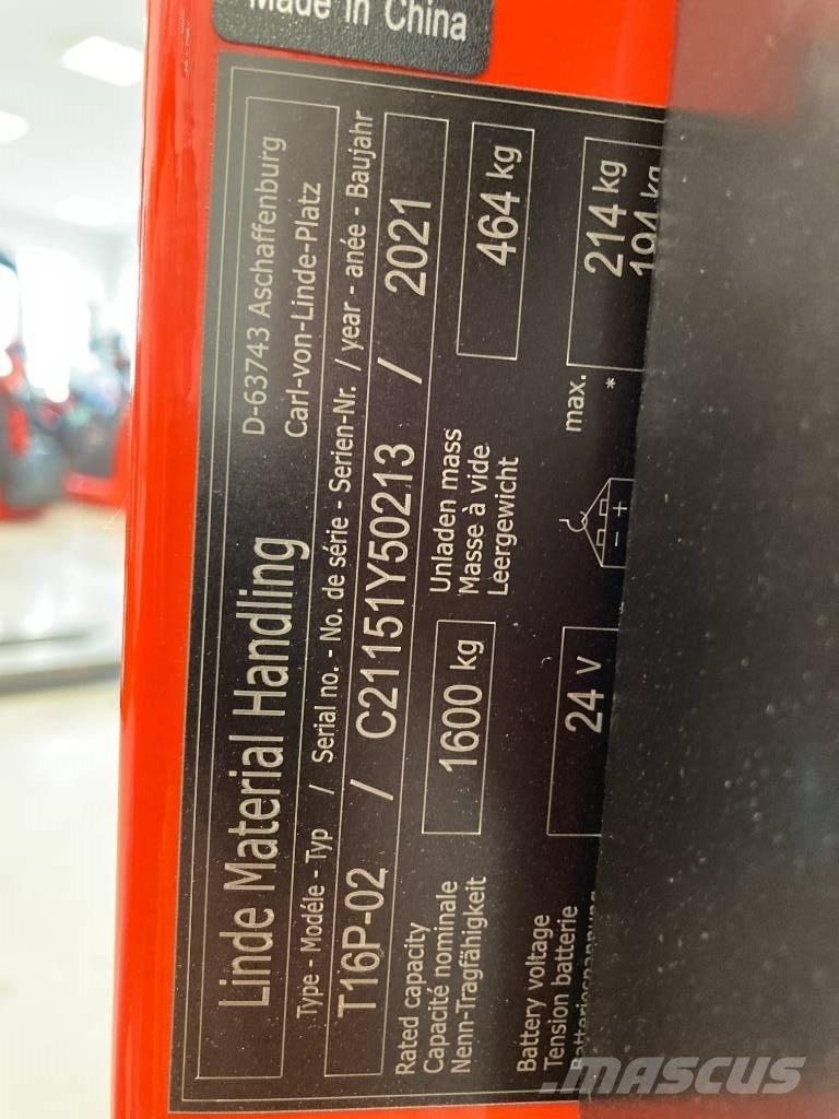 Linde T16P/1151-02 Nízkozdvižný vozík s plošinou