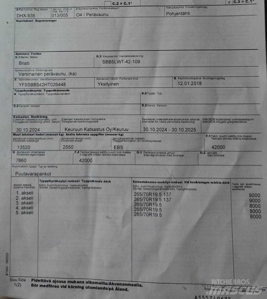 Briab SBB5LWT-42-109 Prívesy na prepravu dreva