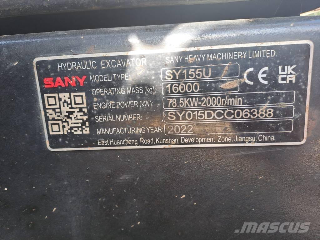 Sany SY 155 U Pásové rýpadlá