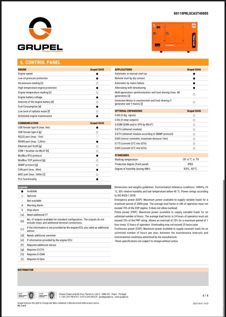  Grupel G545 Naftové generátory