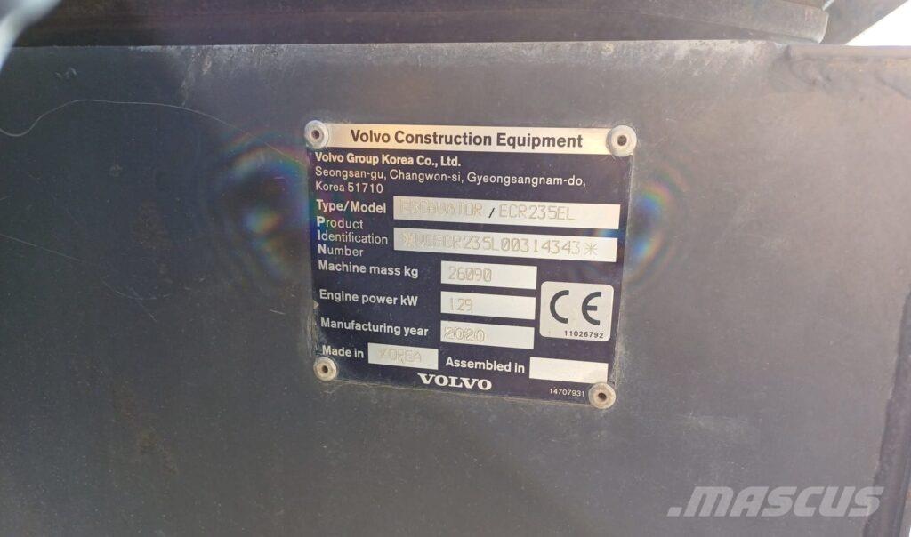 Volvo ECR235EL Pásové rýpadlá