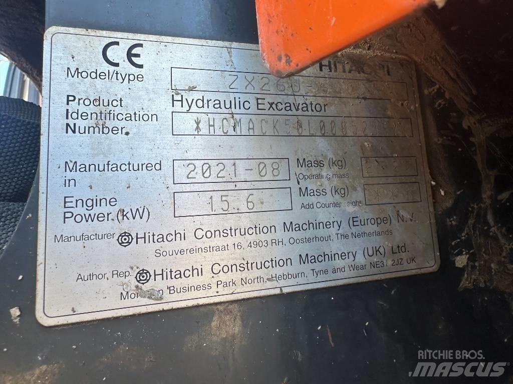 Hitachi ZX 26 U-6 Mini rýpadlá < 7t