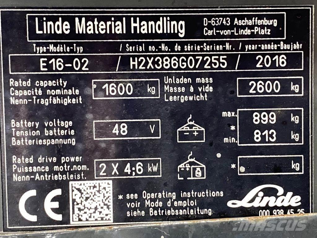 Linde E16-02 Akumulátorové vozíky