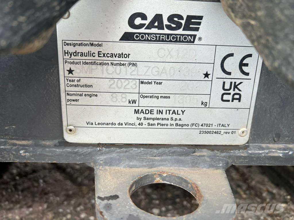 CASE CX 12 D Mini rýpadlá < 7t
