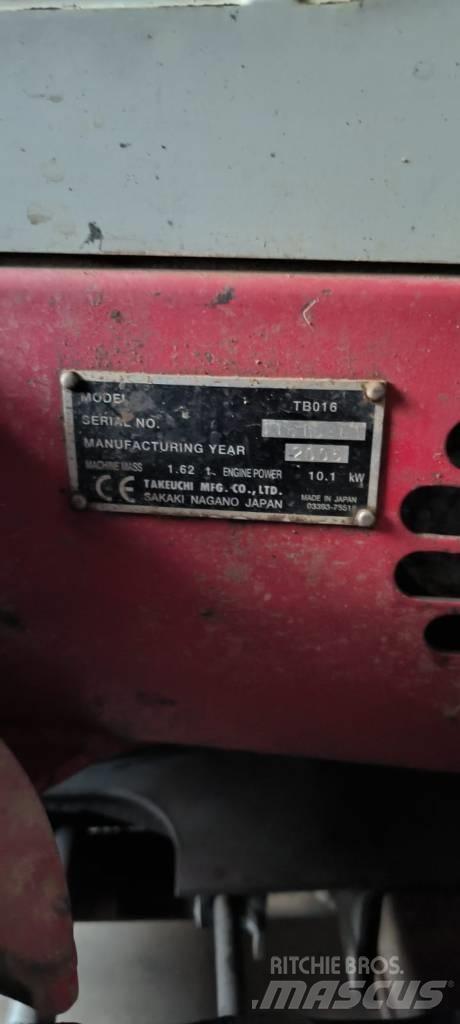 Takeuchi TB016 Mini rýpadlá < 7t