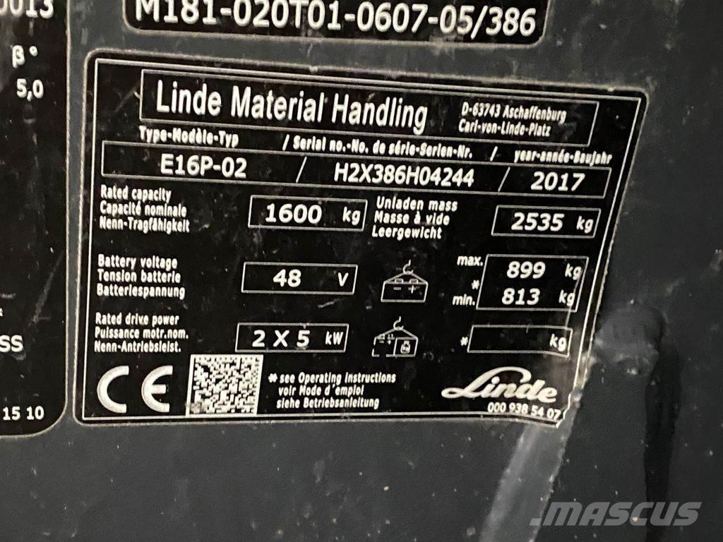 Linde E16P-02 Akumulátorové vozíky