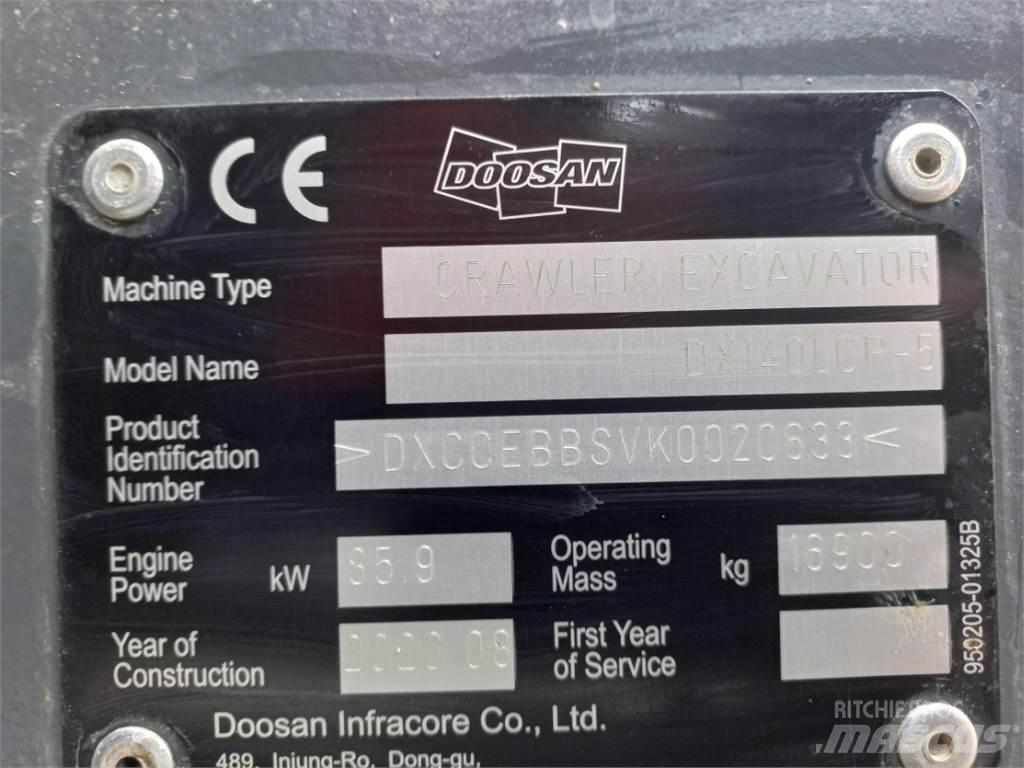 Develon DX140LCR-5 Pásové rýpadlá