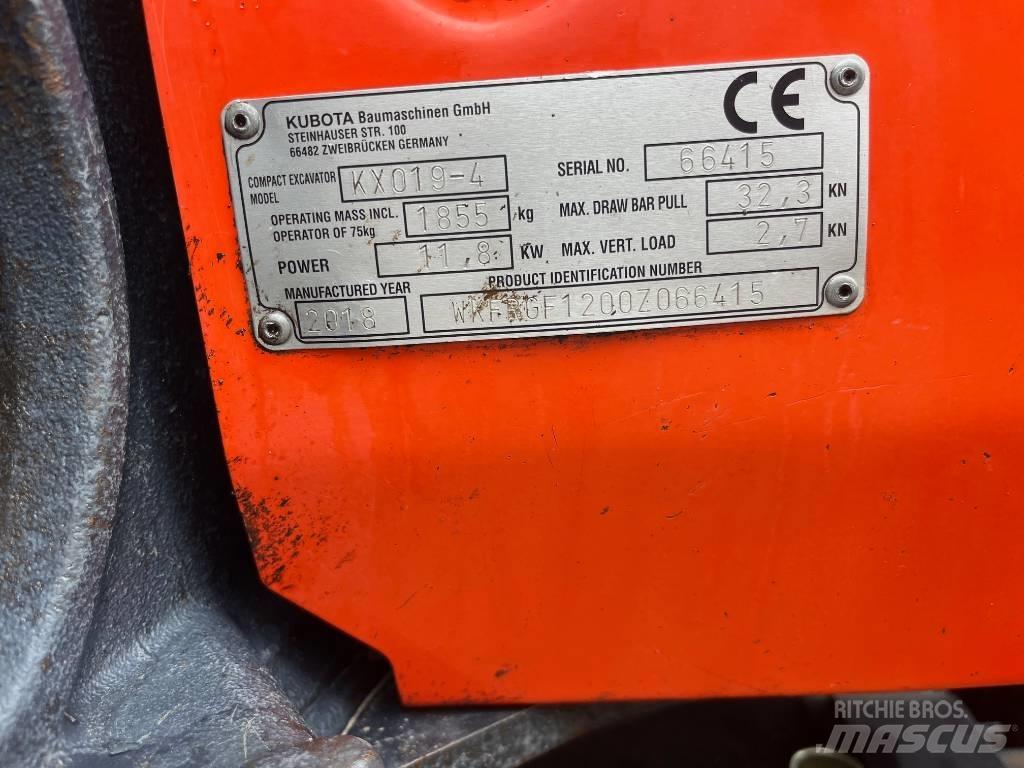 Kubota KX019-4 Mini rýpadlá < 7t