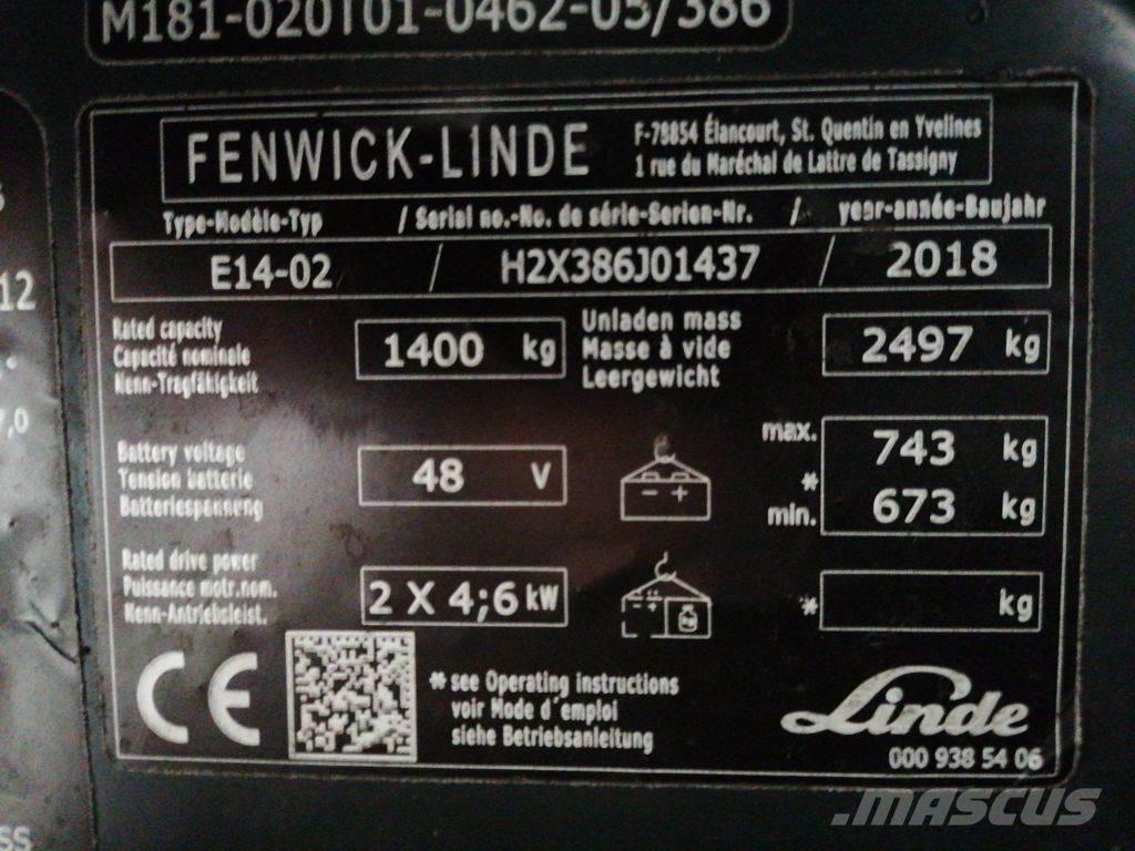 Linde E14-02 Akumulátorové vozíky