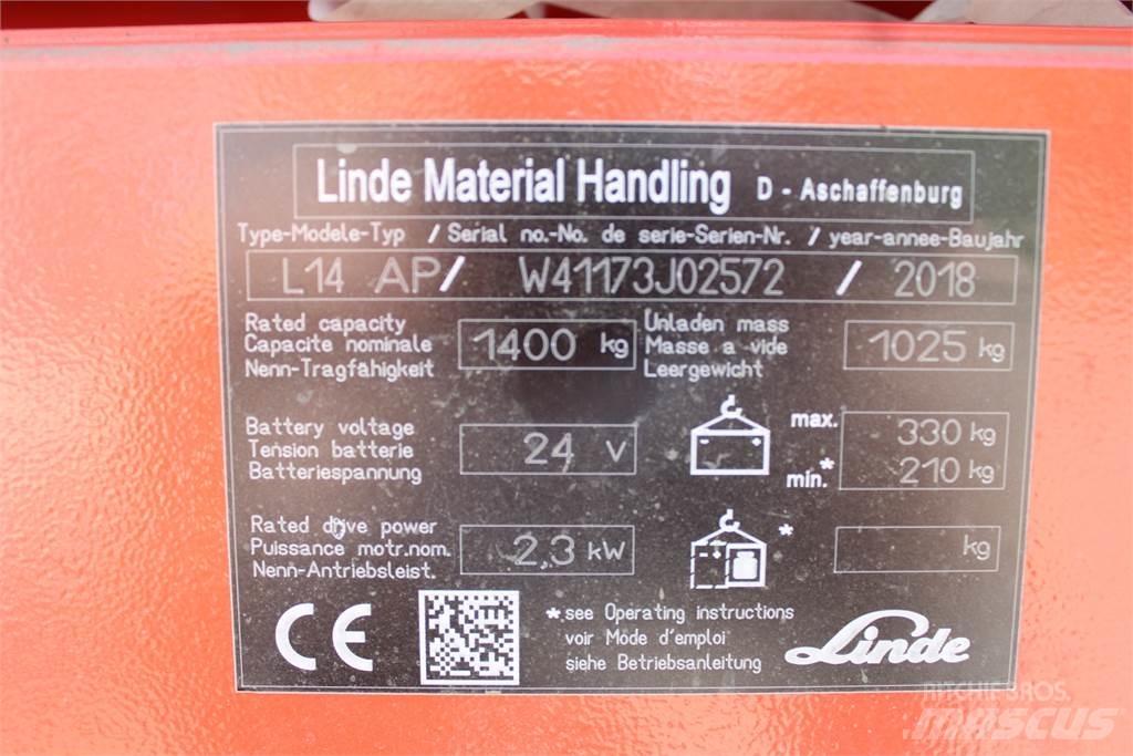 Linde L14APi Ručne vedené vysokozdvižné vozíky