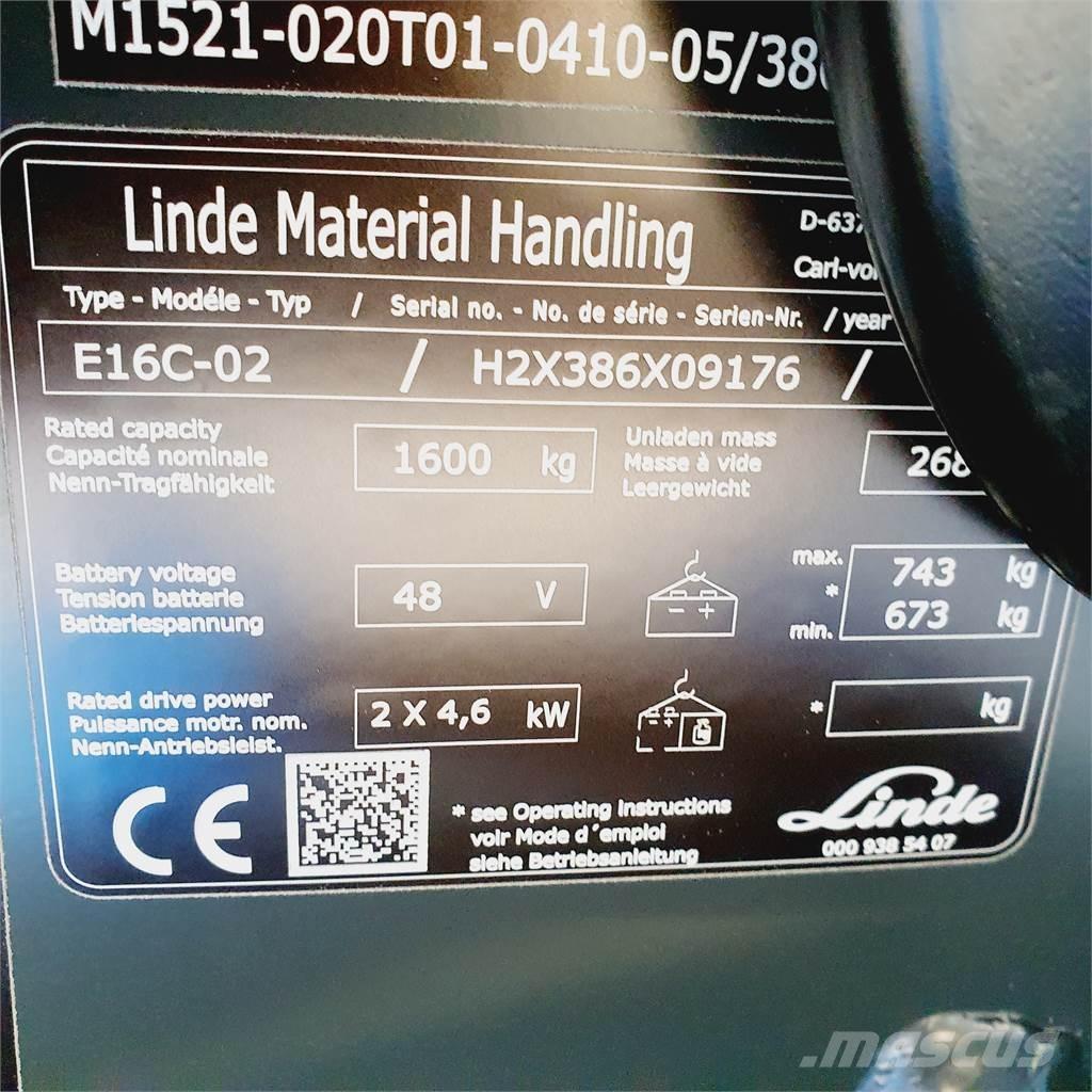 Linde E16C Akumulátorové vozíky