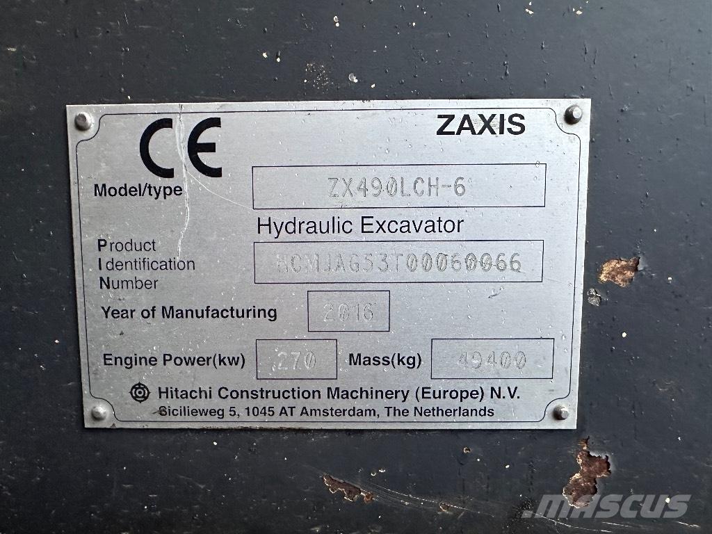 Hitachi ZX 490 LCH Pásové rýpadlá