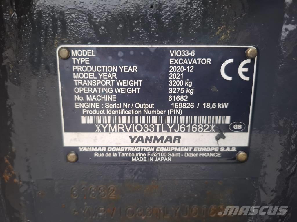 Yanmar Vio 33-6 Mini rýpadlá < 7t