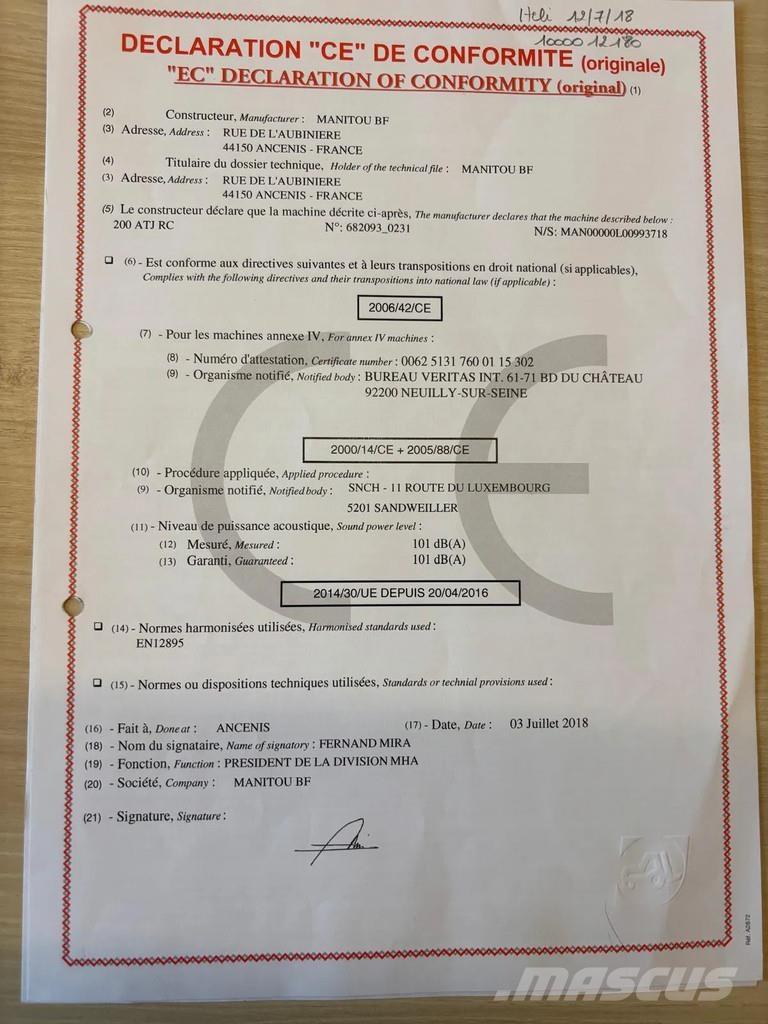 Manitou 200 ATJ Kĺbové plošiny