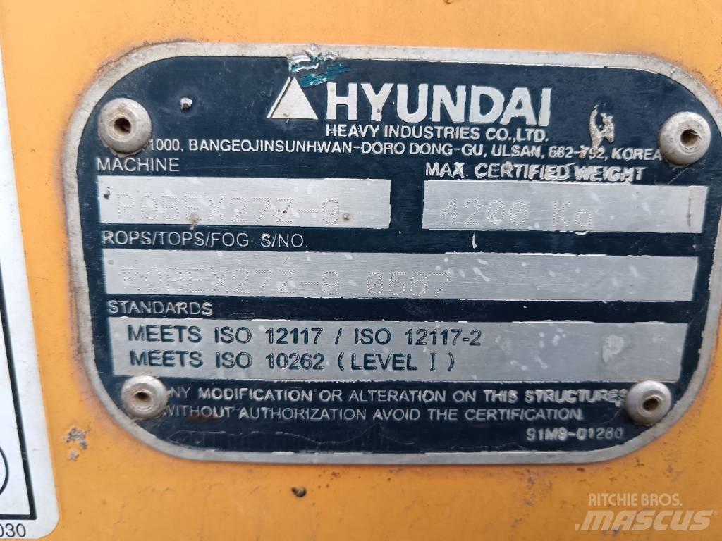 Hyundai Robex 27 Z-9 Mini rýpadlá < 7t