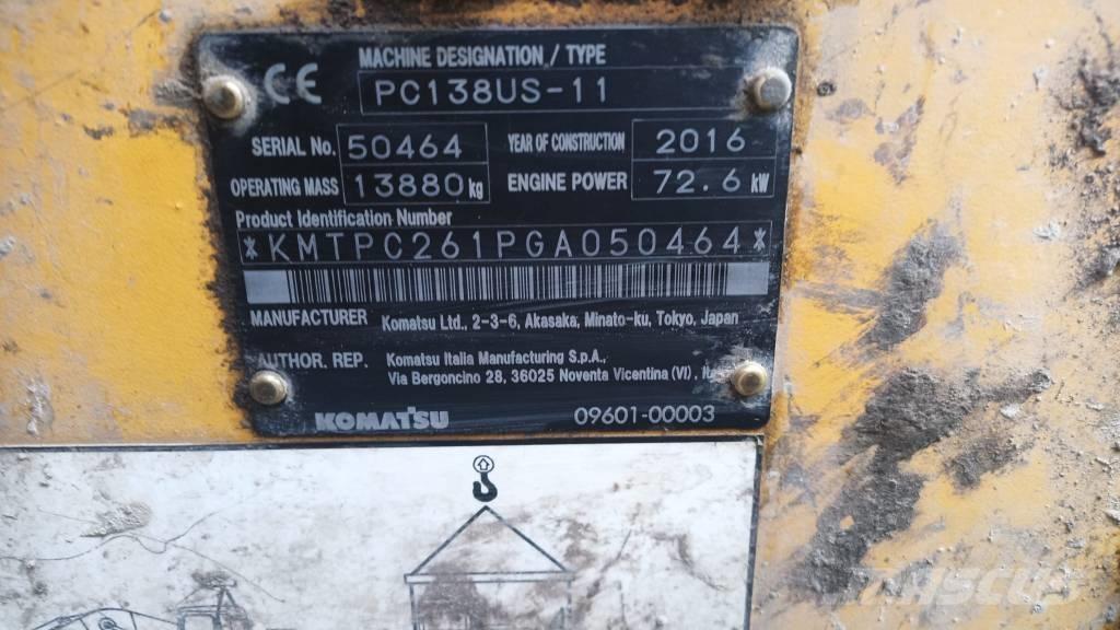 Komatsu PC 138 US Pásové rýpadlá