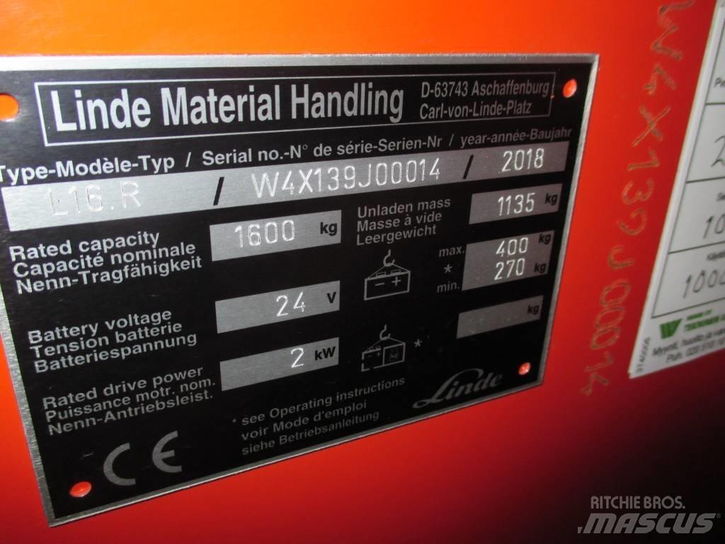 Linde L16R Samohybné vozíky