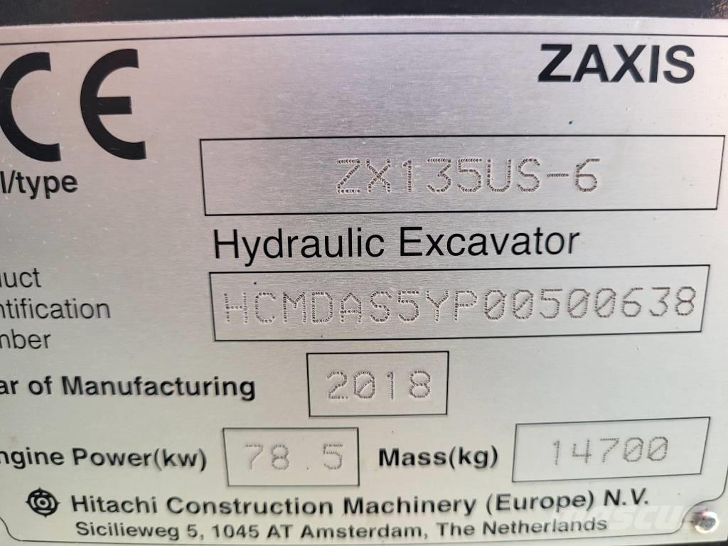 Hitachi ZX 135 US-6 Pásové rýpadlá