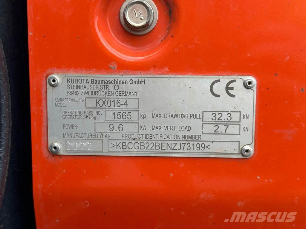 Kubota KX016-4 Mini rýpadlá < 7t