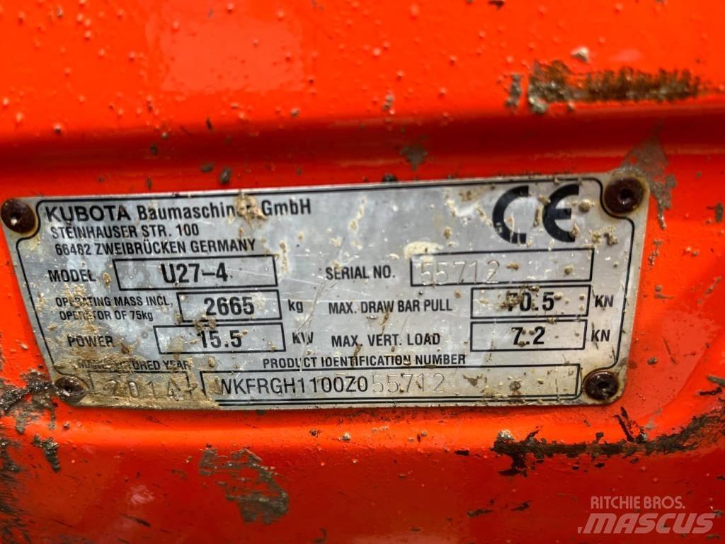 Kubota U 27-4 Mini rýpadlá < 7t
